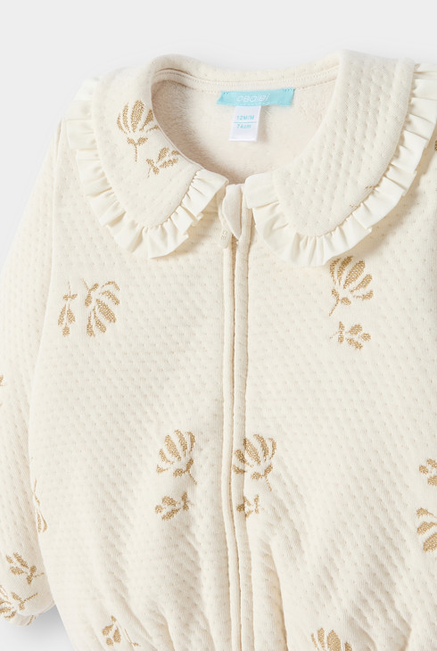 Sweat chaud zippé blanc bébé fille