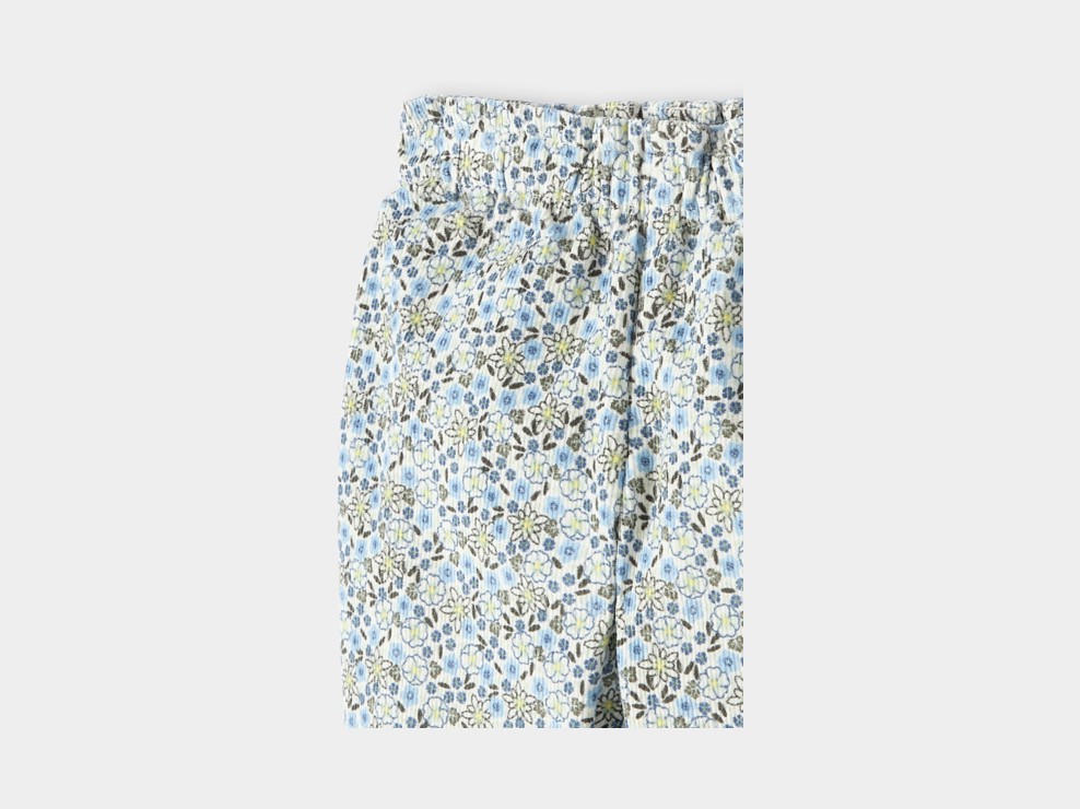 Pantalon velours côtelé fleuri vert bébé fille 2