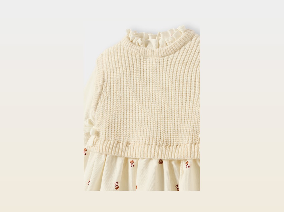 Beiges Kleid für Baby-Mädchen 2