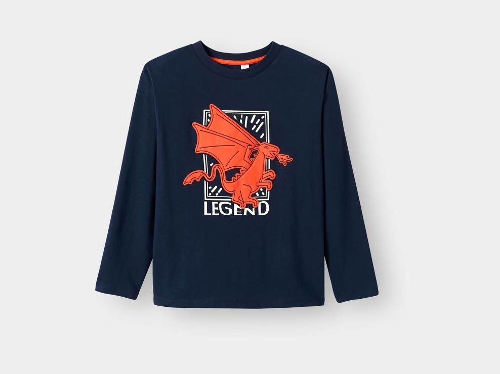 T-shirt impimé bleu marine garçon 1