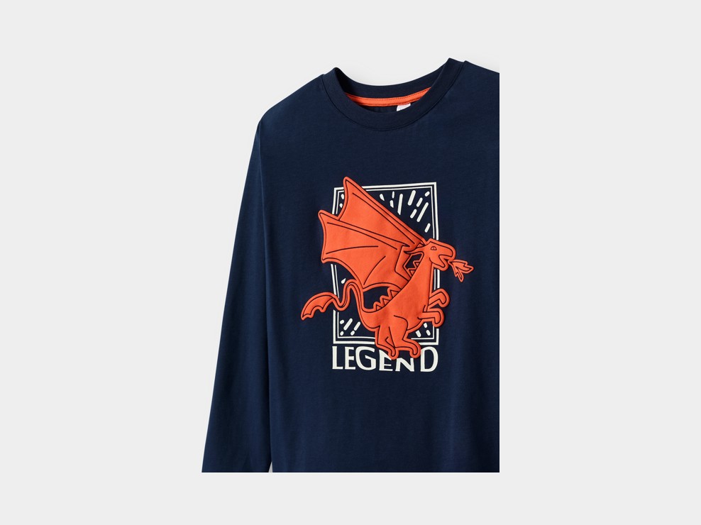 T-shirt impimé bleu marine garçon 2