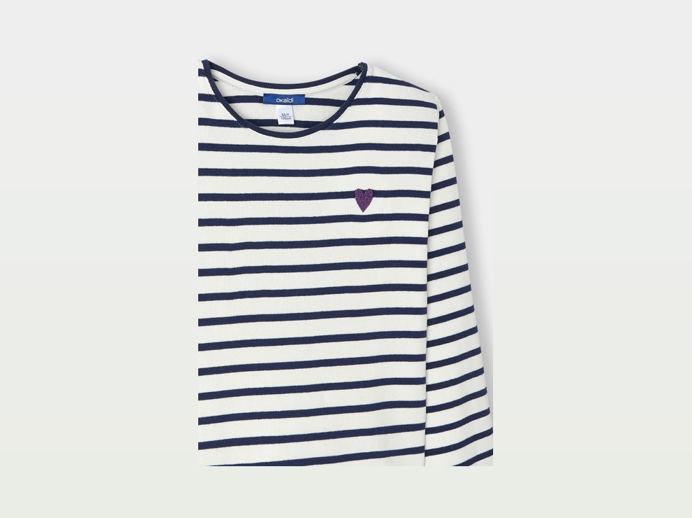 T-shirt rayé blanc fille 2