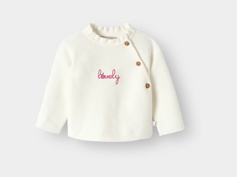 Ensemble maille tricot blanc bébé fille 2