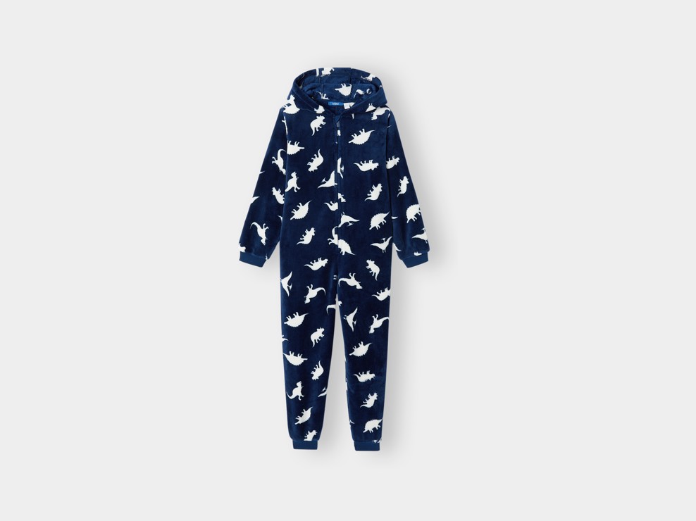 Combinaison fausse fourrure bleu marine garçon 2