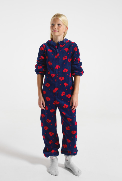Combinaison pyjama bleu fille 1