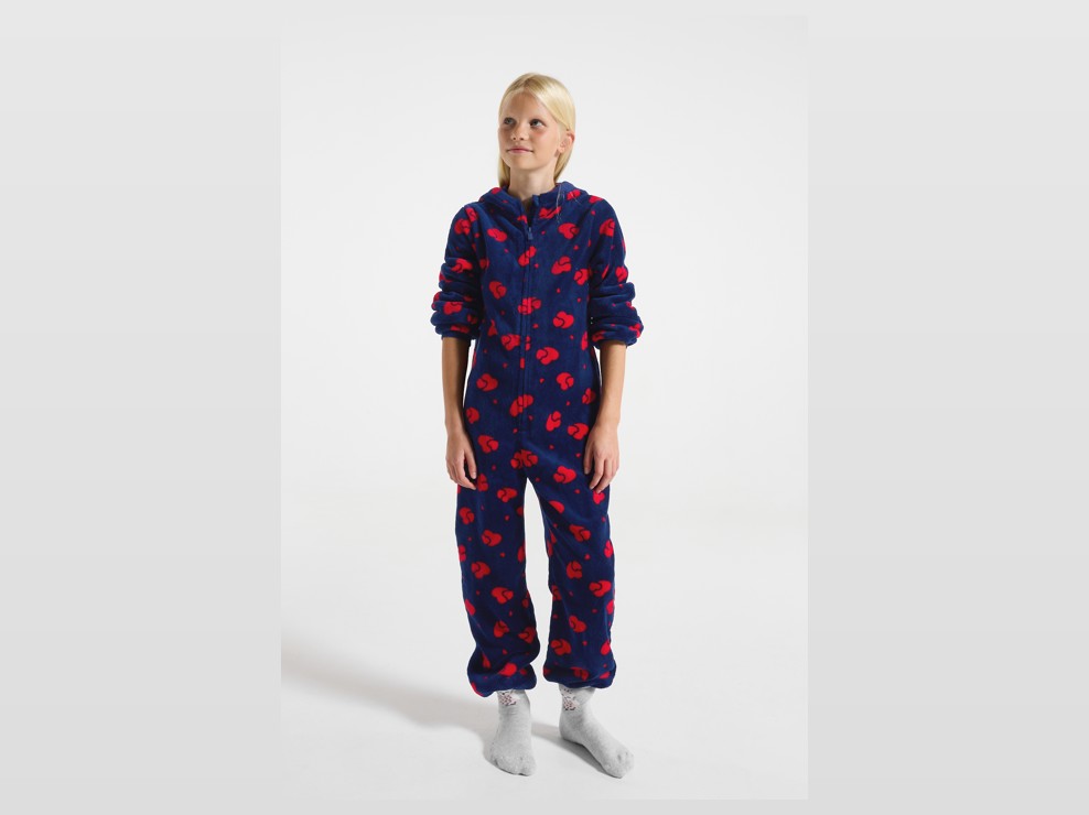 Combinaison pyjama bleu fille 1