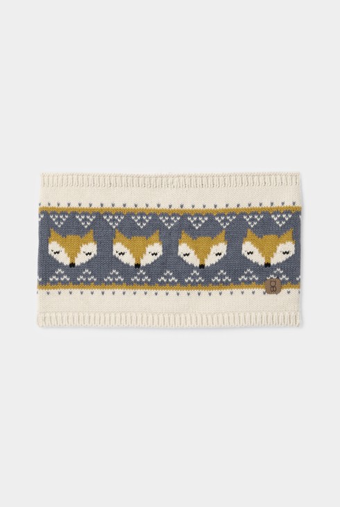 Snood tricot doublé renard beige bébé garçon 1