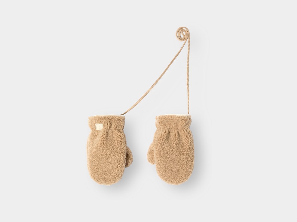 Moufles sherpa doublé marron bébé garçon 1