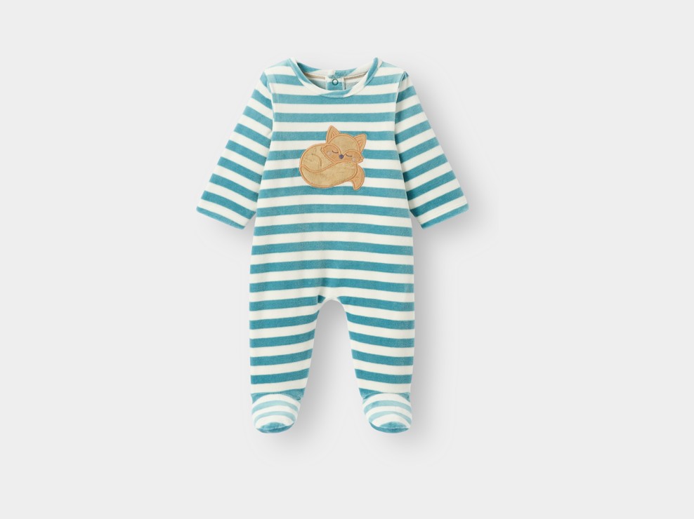 Dors bien rayé bleu bébé garçon 1