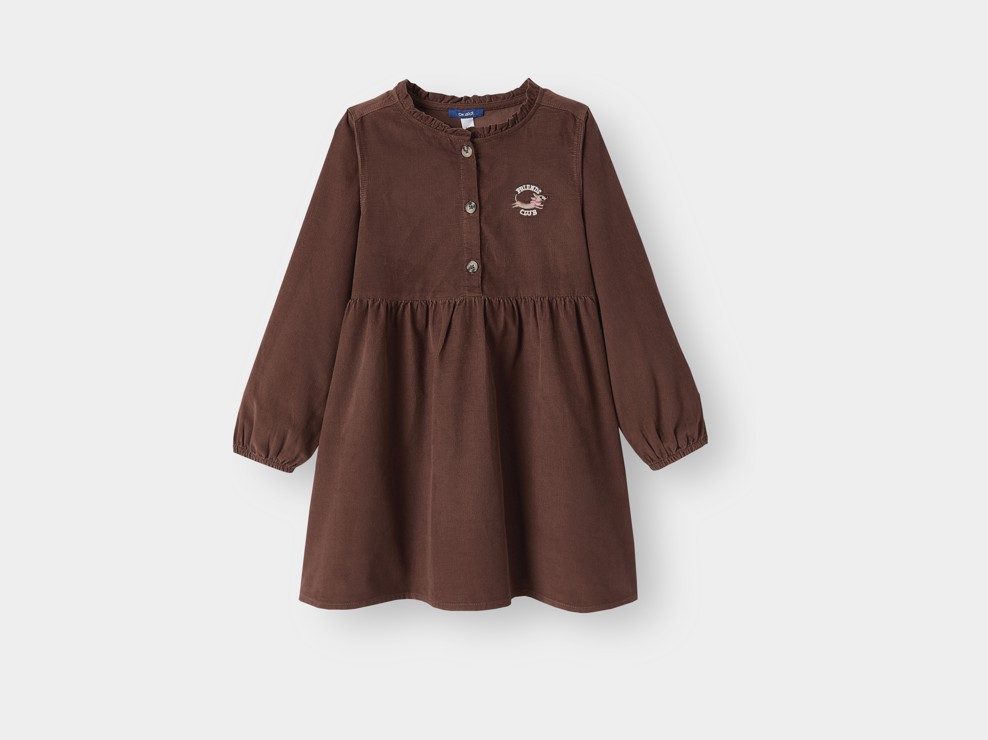Robe velours marron fille 1