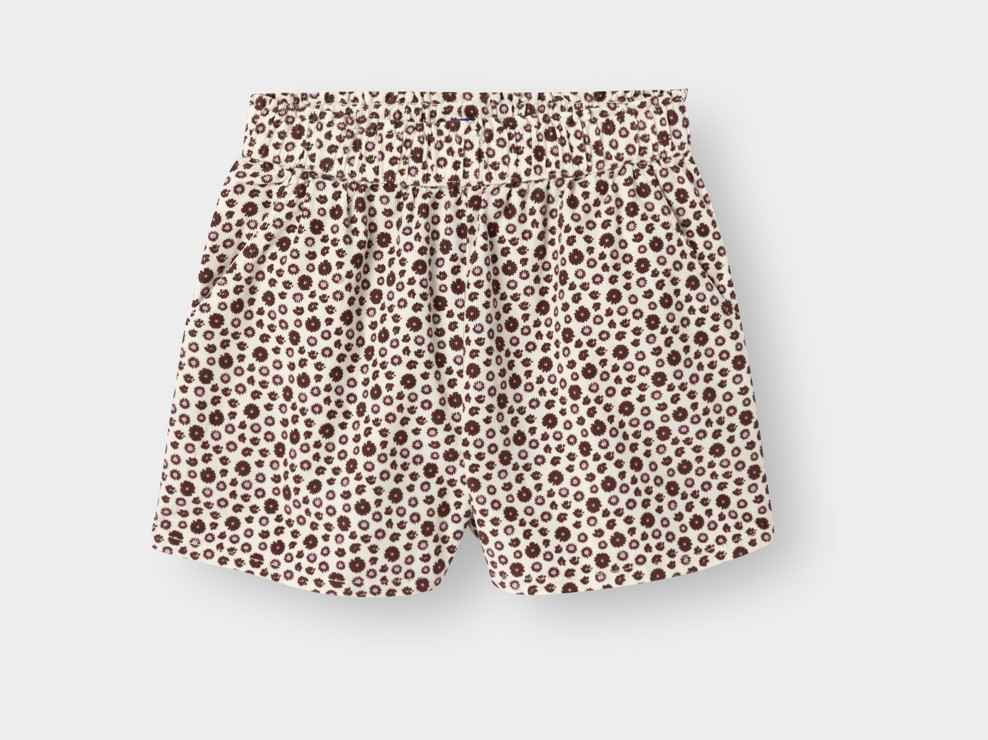 Short velours fleuri blanc fille 1