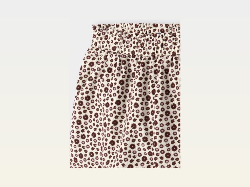 Short velours fleuri blanc fille 2