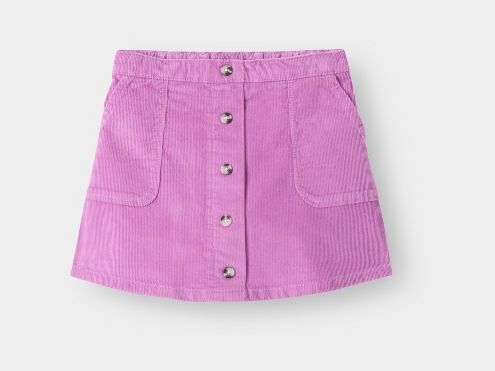 Jupe short velours rose fille 1