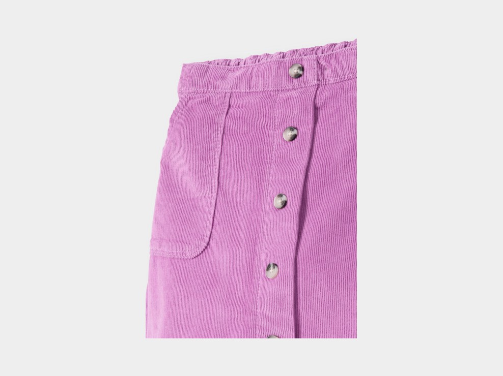 Jupe short velours rose fille 2