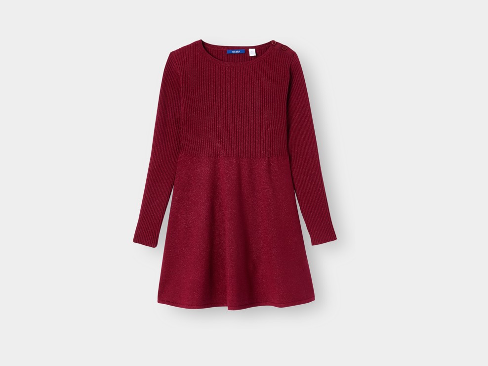 Robe en maille bordeaux fille 1