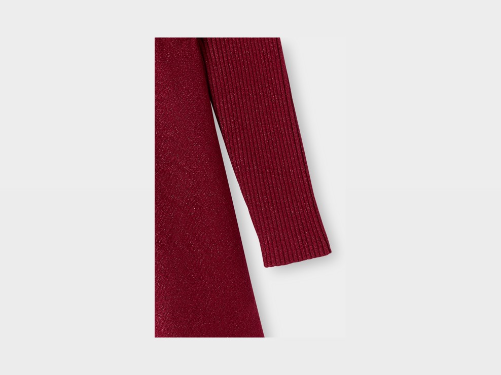 Robe en maille bordeaux fille 2