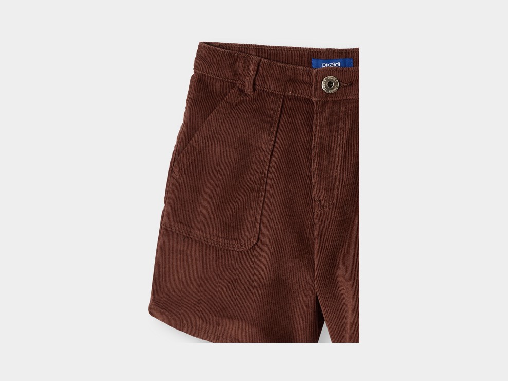 Short côtelé marron fille 2