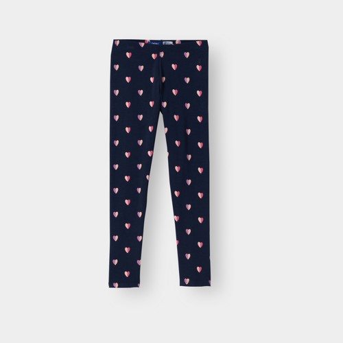 Legging Coeurs Bleu Marine Fille - Imprimé Noir - 8A - OKAIDI