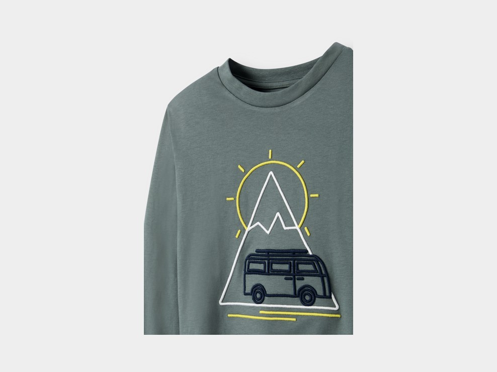 Grünes Berg-T-Shirt für Jungen 2