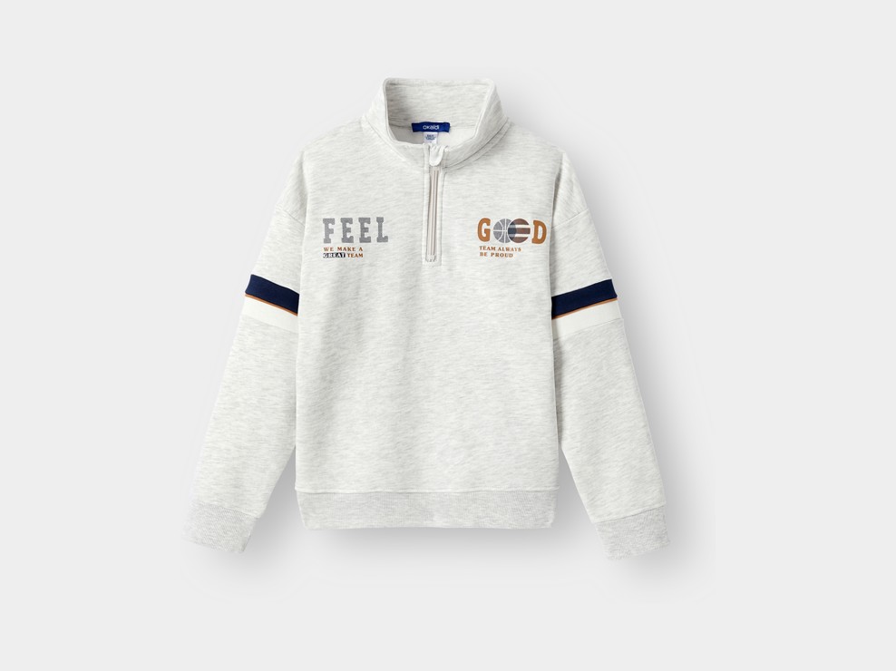 Sweat-shirt blanc garçon 1