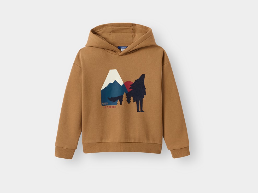 Sweat à capuche marron garçon 2