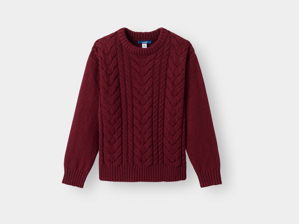 Pull en maille bordeaux fille 1