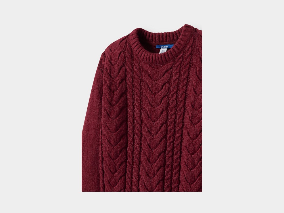 Pull en maille bordeaux fille 2