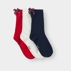 Chaussettes hautes à noeuds multicolores fille (lot de 3)