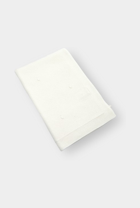 Couverture maille tricot blanc bébé naissance mixte 1