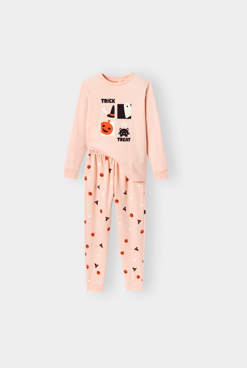 Pyjama Halloween rose fille 1