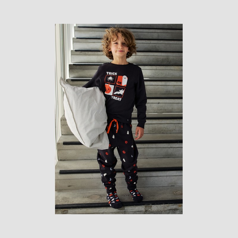 Bruine Halloween-pyjama voor jongens