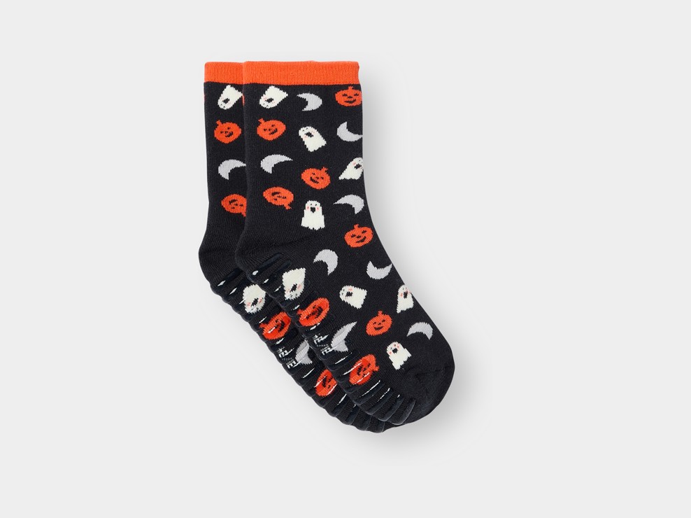 Chaussettes Halloween antiglisse noire garçon 1