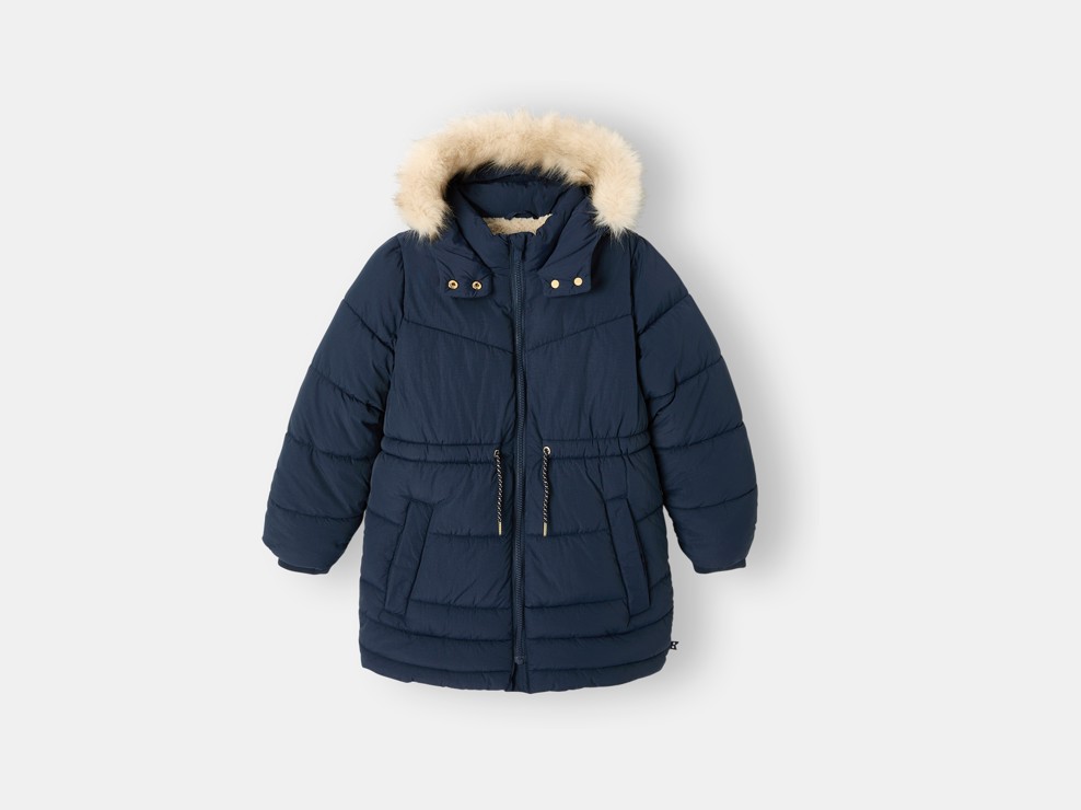 Doudoune longue bleu fille 1
