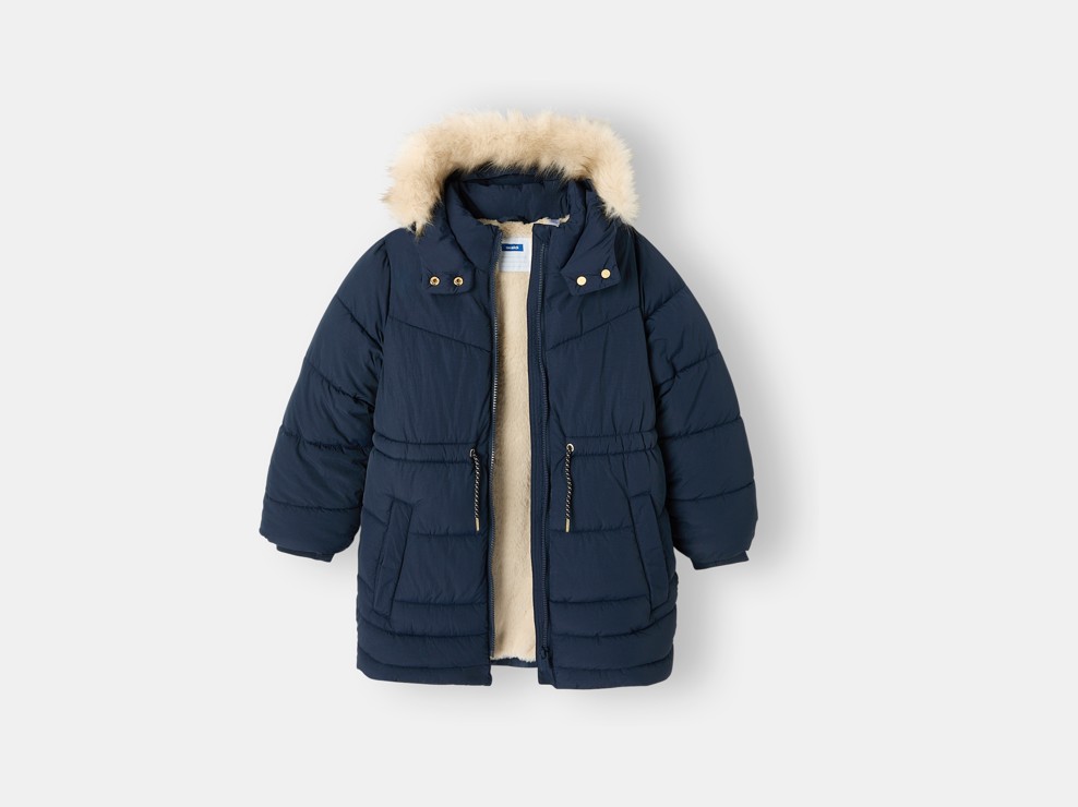 Doudoune longue bleu fille 2