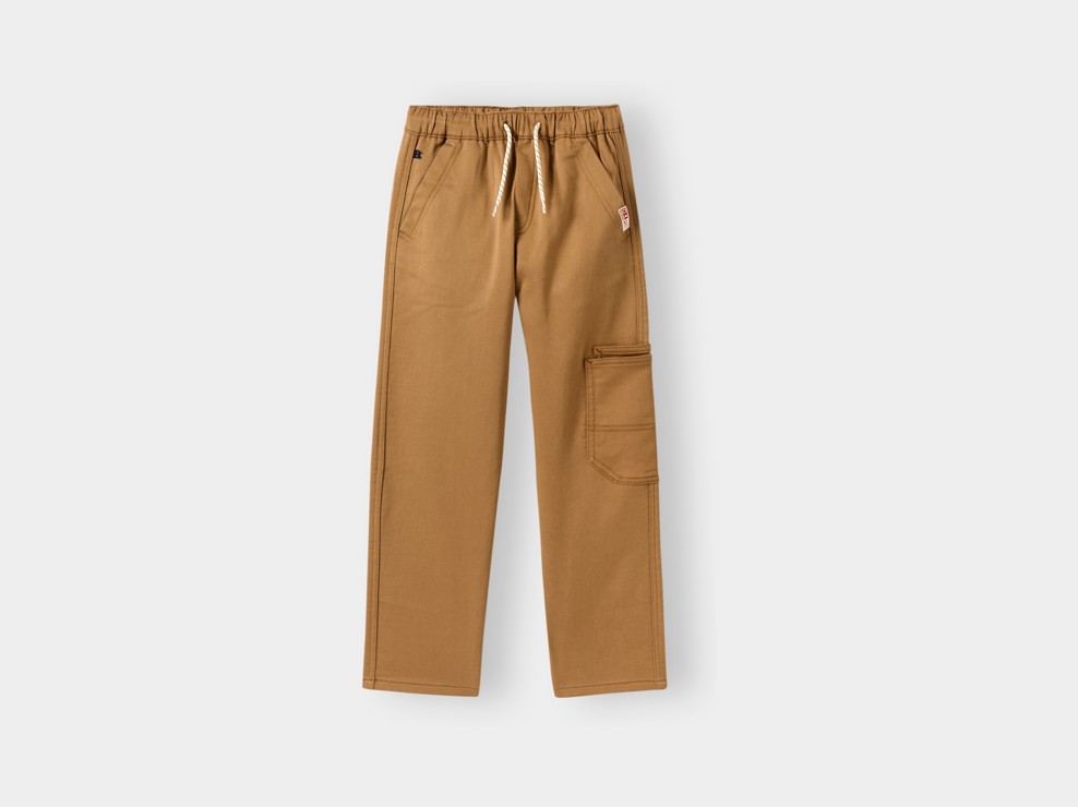 Pantalon straight cargo camel garçon 1