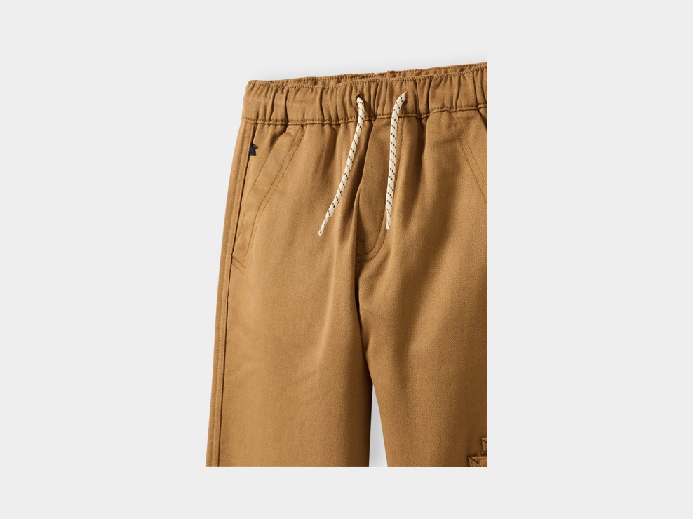 Pantalon straight cargo camel garçon 2