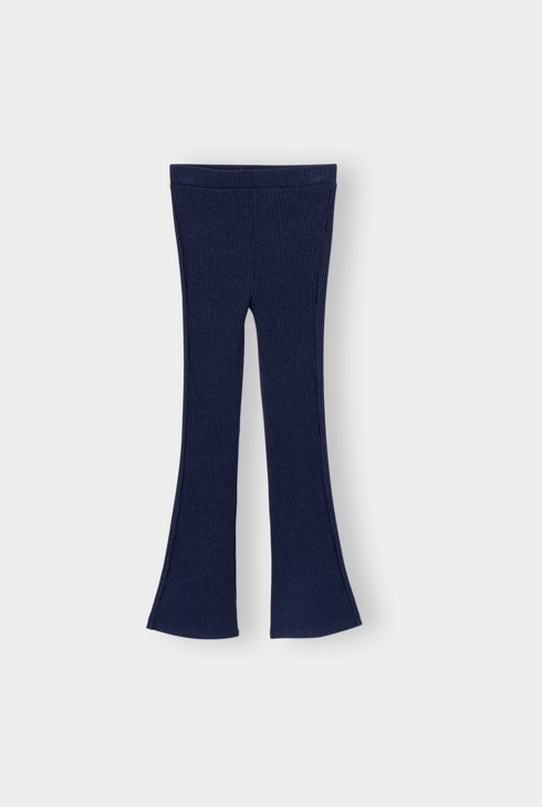Legging bas évasé côtelé bleu fille 1