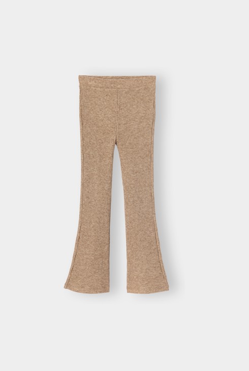 Legging bas évasé côtelé beige fille 1