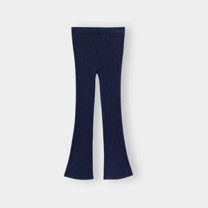 Legging bas évasé côtelé bleu fille