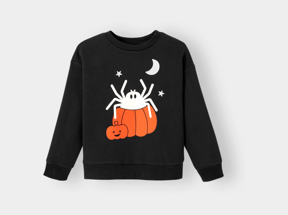 Sweat molleton Halloween noir garçon 2