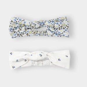 Headband fleuri vert bébé fille
