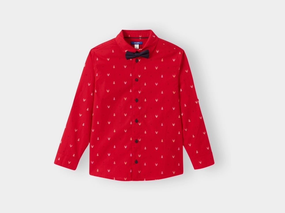 Chemise rouge Noel garçon 1