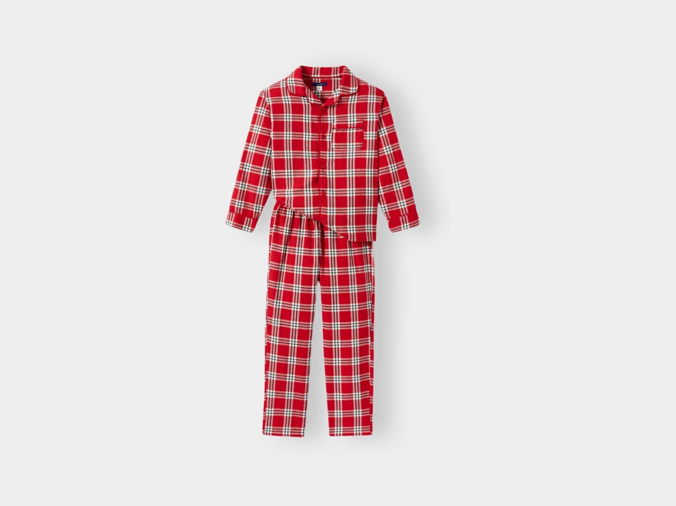 Rot karierter Flanell-Pyjama für Jungen 2