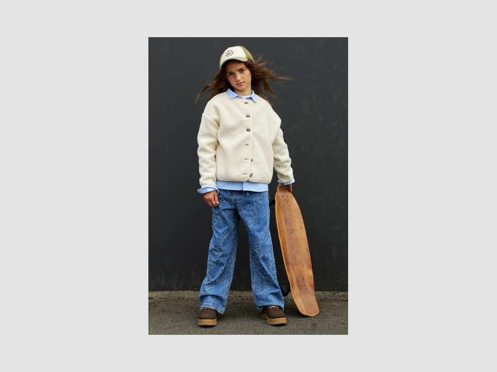 Veste blanche farine fille 1