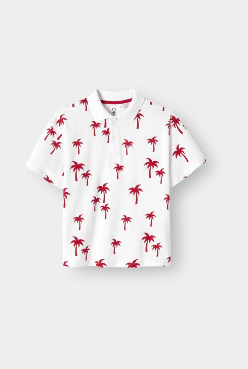 Polo imprimé blanc garçon 1