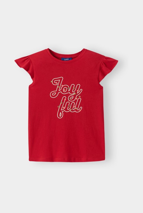 T-shirt fêtes rouge fille 1