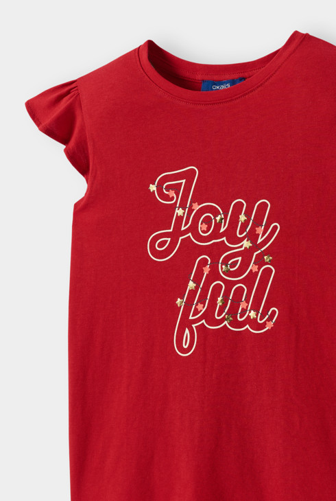 T-shirt fêtes rouge fille 2