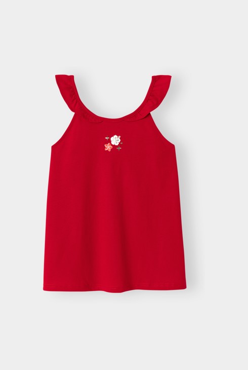 Rood tanktopje met bloemenprint voor meisjes 1
