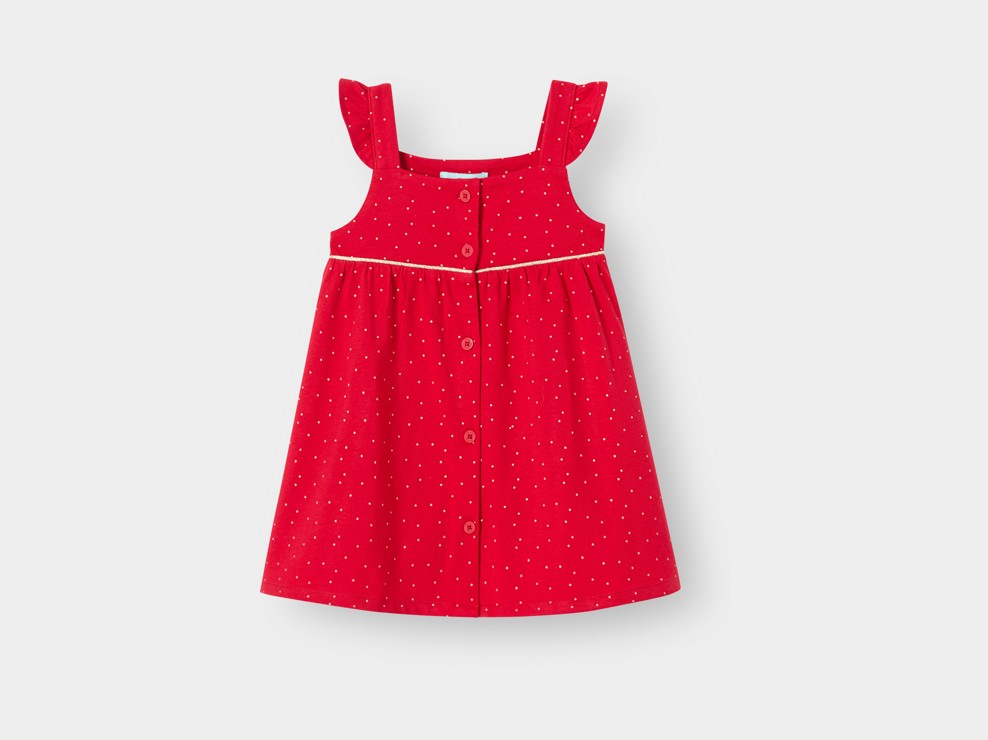 Robe jersey pois rouge bébé fille 1