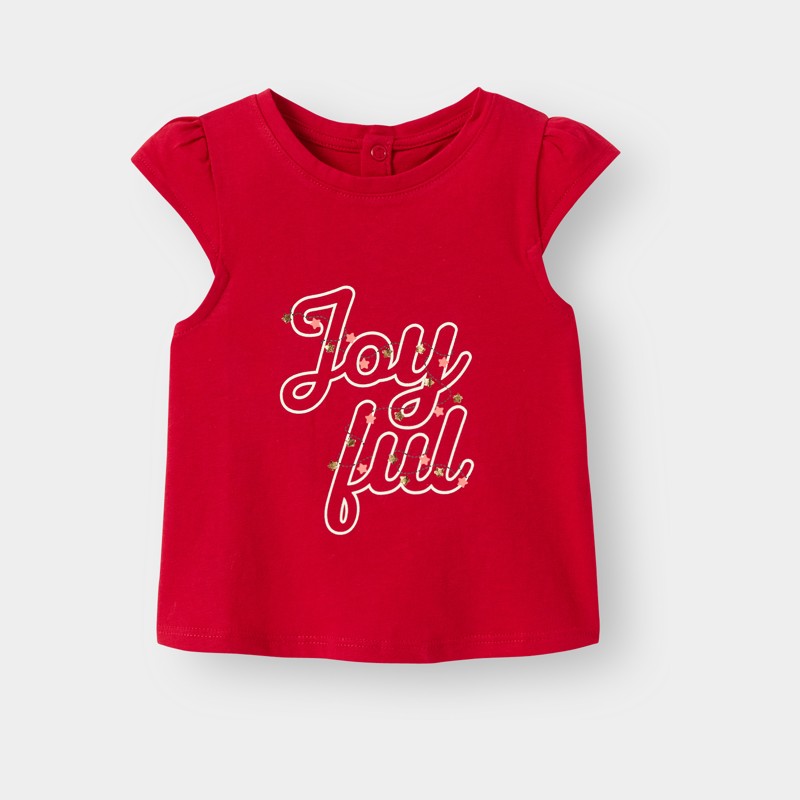 Camiseta roja brillante para bebé niña